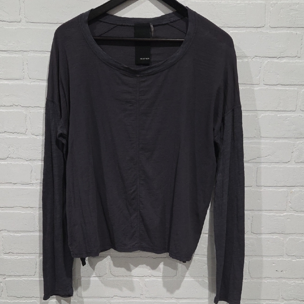 Heather Slate Gray Long Sleeve Tee